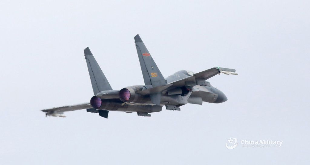 J-16 Fighters Conduct Combat Training With Pl-15 Missiles